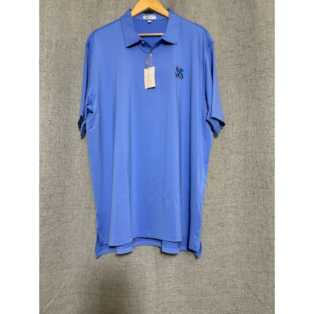 NWT Peter Millar Southern Comfort Shirt Men XXL Blue Golf Country Club UPF 50+